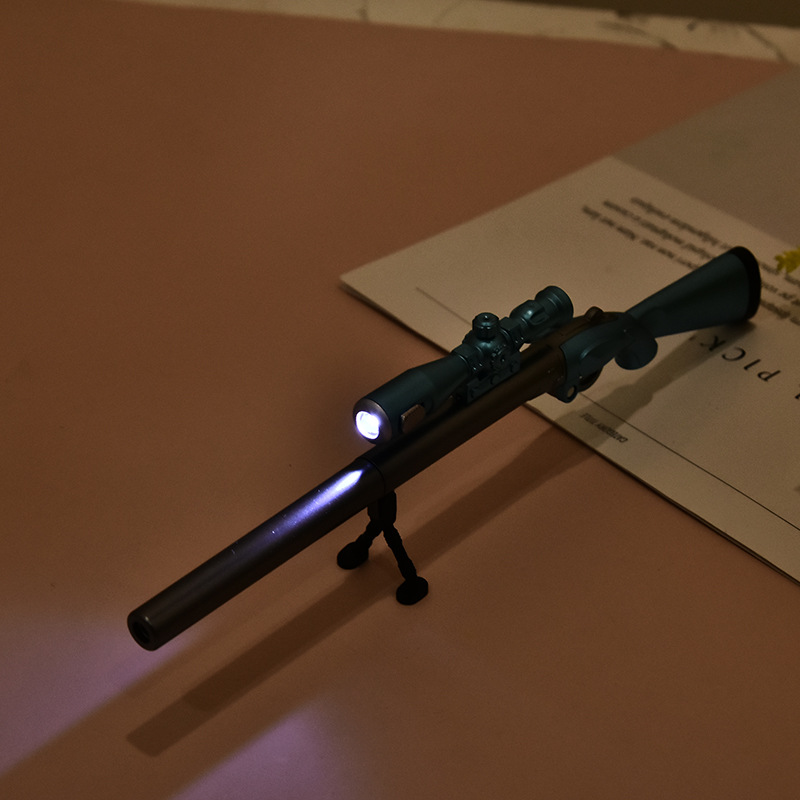 New Toy with Light Gun Gel Pen Neutral Ball Pen Creative Stationery for Students Cute Learning