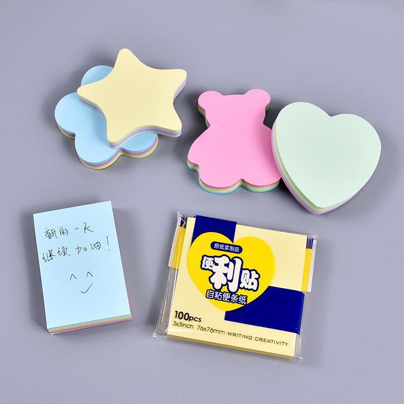 Sticky Notes Strong Stickiness for Students Tearable Creative Thick Note Paper Ins Simple Post-It Notes Blank Message Note Sticker