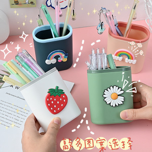 Japanese Ins Push Type Gel Pen Cute Super Cute Teenage Girl's Romance Push Gel Pen Student Ball Pen 6 Bags