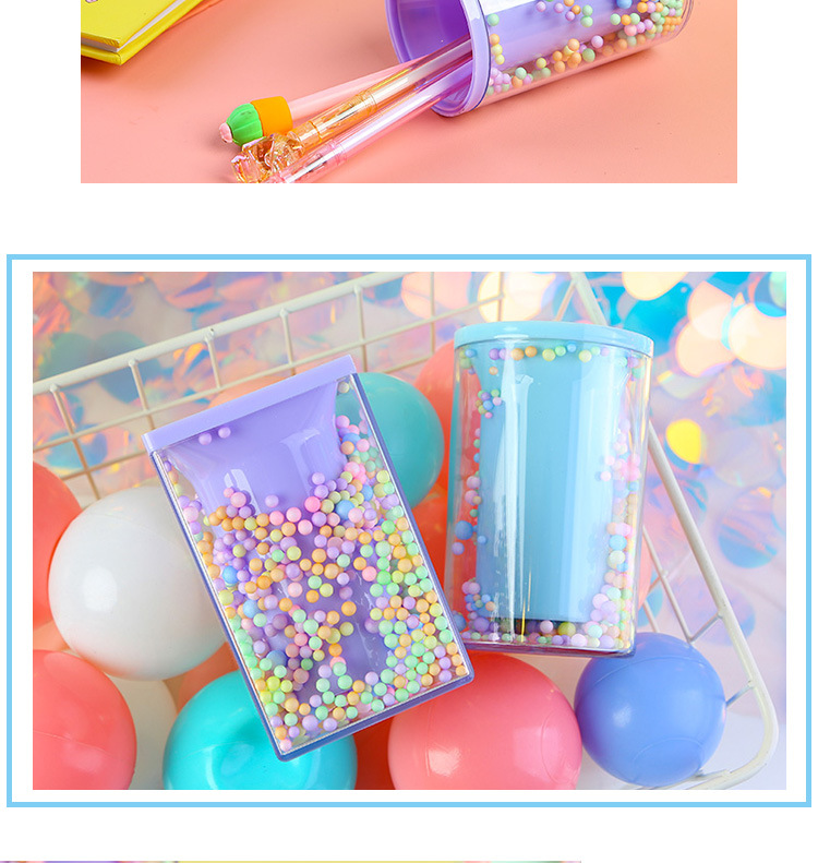 New Student Desktop Storage round and Square Pen Holder Transparent Alec Foam Ball Style Decoration Storage Pen Holder