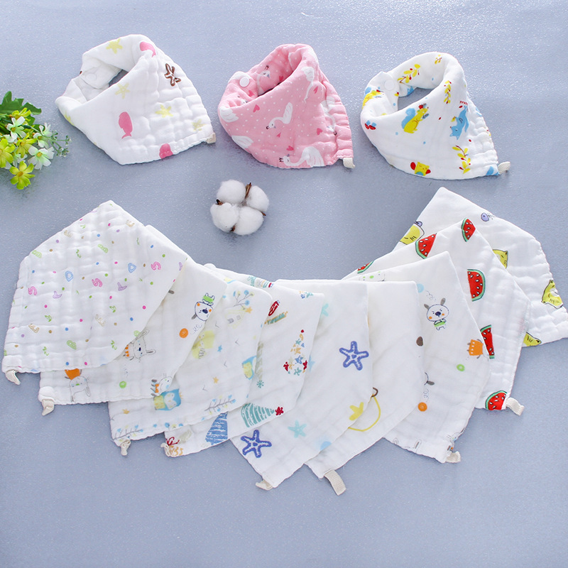 [Triangular Binder] 6 Layers 8 Layers Pure Cotton Children&#039;s Triangle Towel Triangular Binder Cute Special Men and Women Baby&#039;s Triangular Hood Triangular Binder
