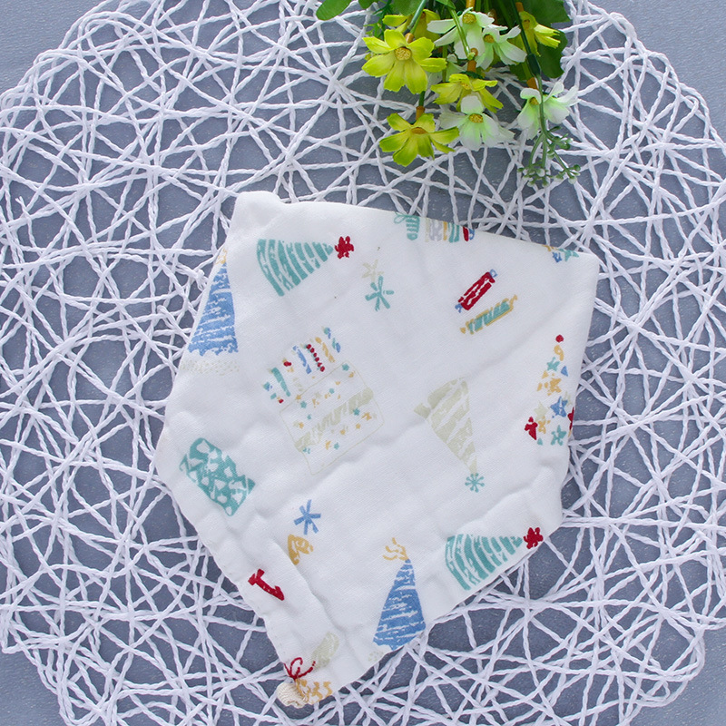 [Triangular Binder] 6 Layers 8 Layers Pure Cotton Children's Triangle Towel Triangular Binder Cute Special Men and Women Baby's Triangular Hood Triangular Binder
