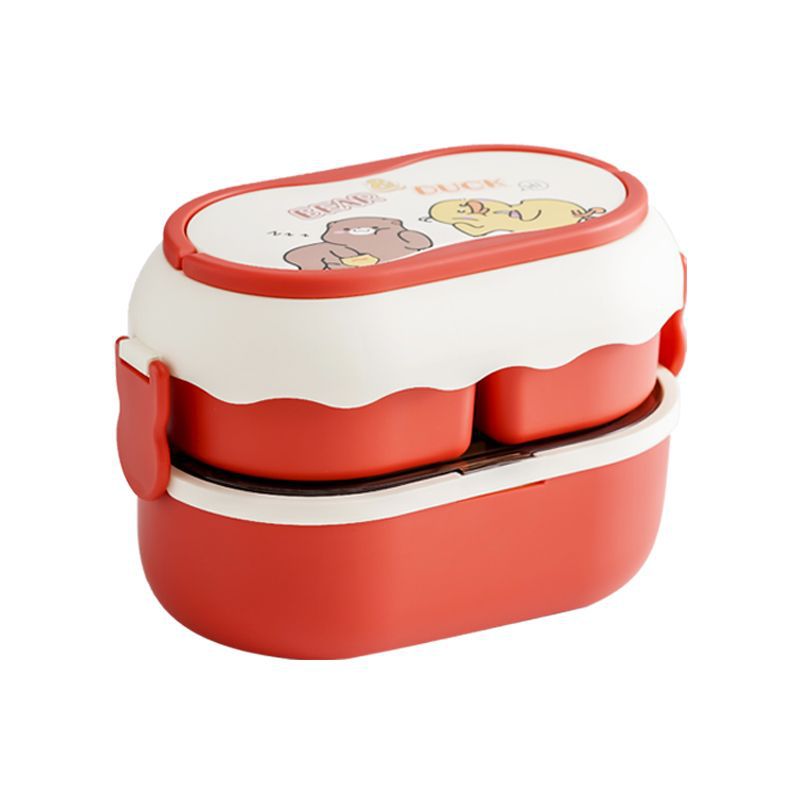 304 Stainless Steel Insulated Lunch Box Tape Tableware Multi-Layer Double-Layer Bento Box Compartment with Soup Bowl Water Injection Thermal Insulation Wholesale