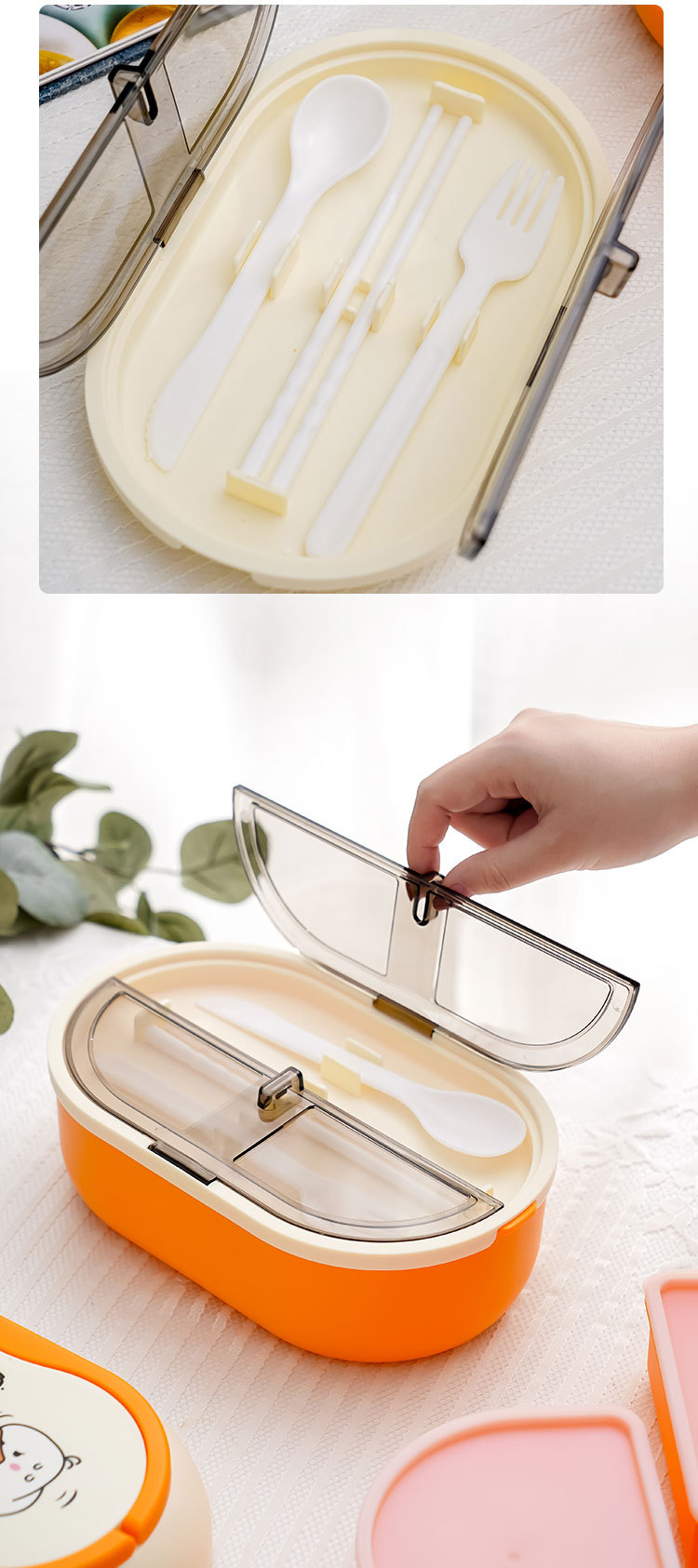 304 Stainless Steel Insulated Lunch Box Tape Tableware Multi-Layer Double-Layer Bento Box Compartment with Soup Bowl Water Injection Thermal Insulation Wholesale