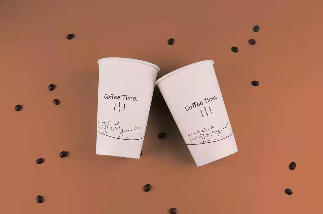 Large Export Disposable Paper Cup Kraft Paper Hot Drink Coffee Milk Tea Thickened Drink Cup Advertising Cup
