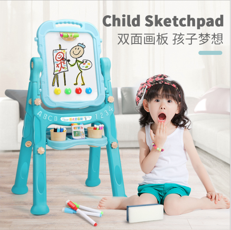 Drawing Board Children Little Kids Bracket Household Small Blackboard Double-Sided Magnetic Drawing Board Ball Pen Erasable Graffiti Whiteboard