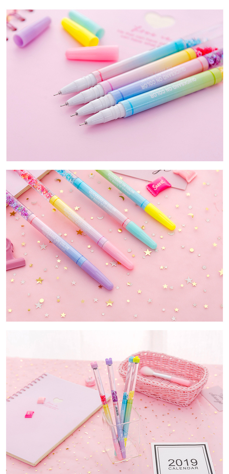 Girl's Heart Quicksand Gradient Sequin Gel Pen Fairy Female Pen Liquid Ball Pen Student Stationery Writing Liquid Flowing Pen Girl's Heart Quicksand Gradient Sequin Gel Pen Fairy Female Pen Liquid Ball Pen Student Stationery Writing Liquid Flowing Pen