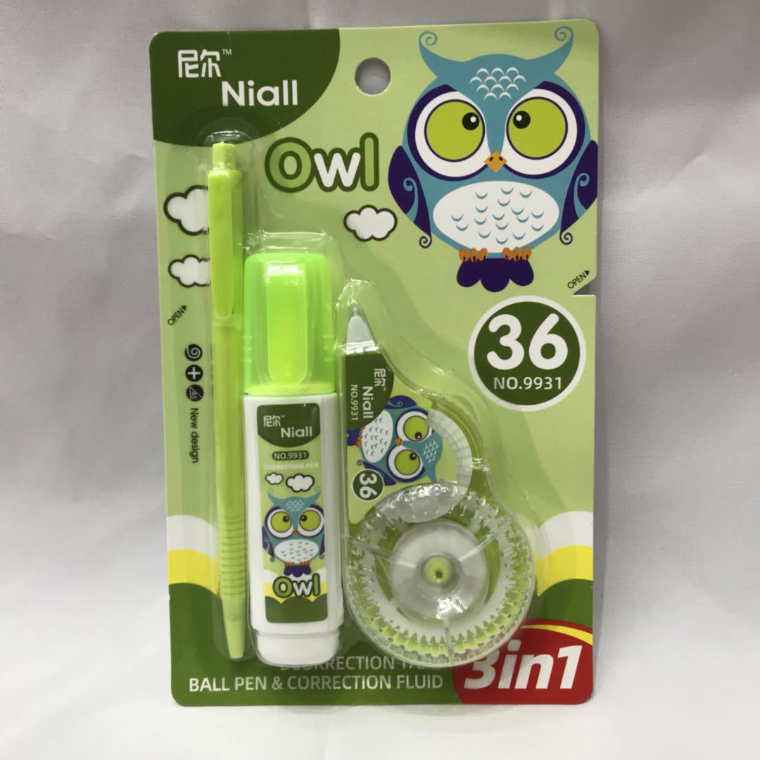 Correction Tape 3-in-1 Correction Fluid Creative Learning Stationery Correction Tape Three Pack Correction Tape Stationery Cartoon Correction Tape