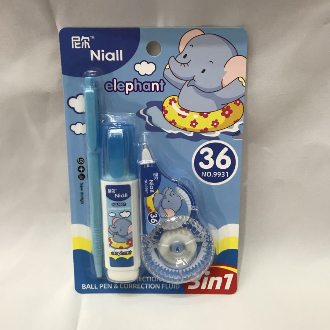 Correction Tape 3-in-1 Correction Fluid Creative Learning Stationery Correction Tape Three Pack Correction Tape Stationery Cartoon Correction Tape