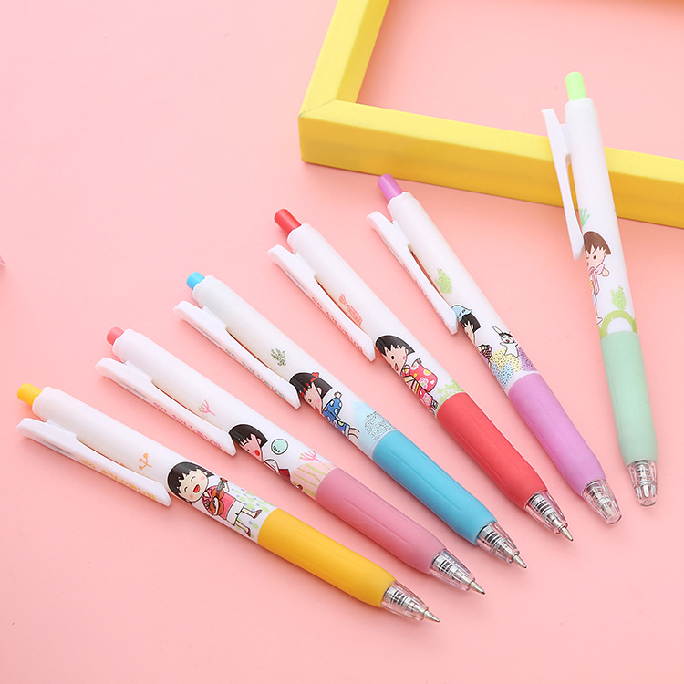 Yuerjia Cherry Maruko Press Gel Pen Ins Style Good-looking Student Press Ball Pen 0.5mm Signature Pen