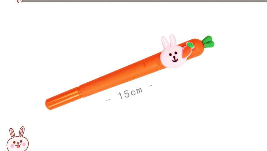 Cartoon Soft Glue Radish Rabbit Stylish Pen Student Gel Pen Fruit Vegetable Ball Pen Creative Learning Stationery Wholesale