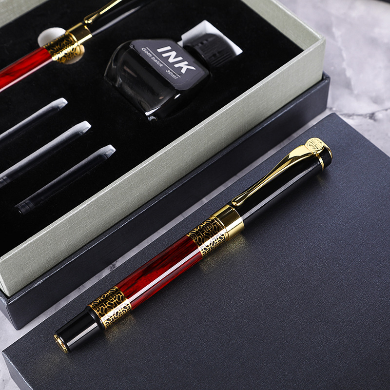 Business Office Pen Ink Sac Ink Dual-Use Pen Kit Can Be Customized Gift Logo Metallic Pen Ball Pen