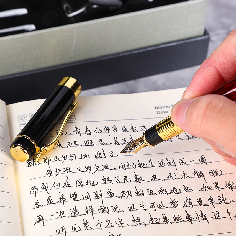 Business Office Pen Ink Sac Ink Dual-Use Pen Kit Can Be Customized Gift Logo Metallic Pen Ball Pen