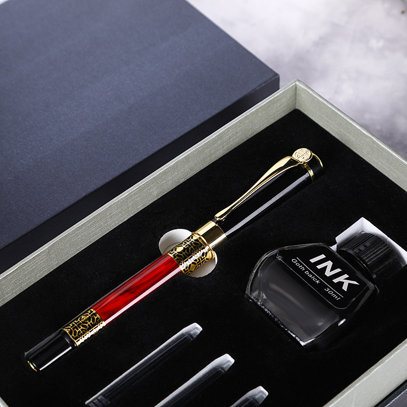 Business Office Pen Ink Sac Ink Dual-Use Pen Kit Can Be Customized Gift Logo Metallic Pen Ball Pen