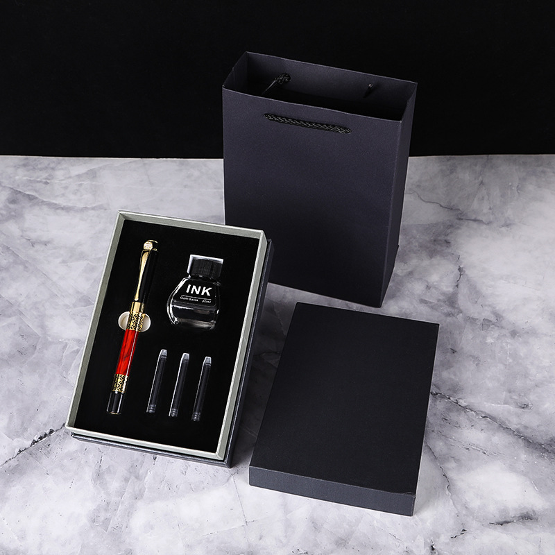Business Office Pen Ink Sac Ink Dual-Use Pen Kit Can Be Customized Gift Logo Metallic Pen Ball Pen
