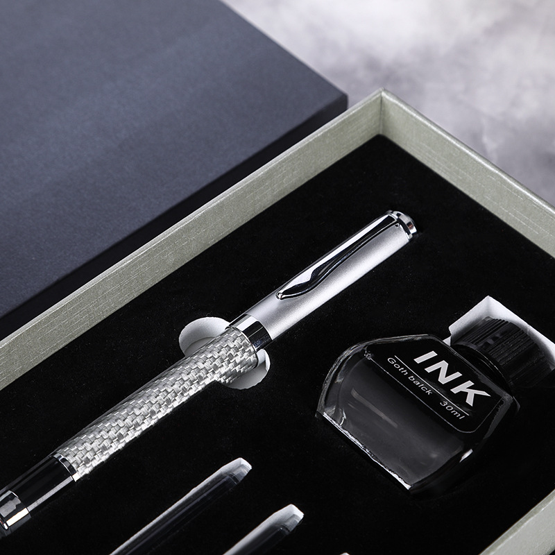 Business Office Pen Ink Sac Ink Dual-Use Pen Kit Can Be Customized Gift Logo Metallic Pen Ball Pen
