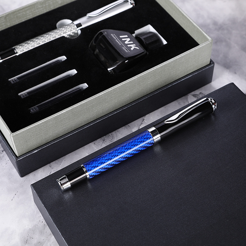 Business Office Pen Ink Sac Ink Dual-Use Pen Kit Can Be Customized Gift Logo Metallic Pen Ball Pen