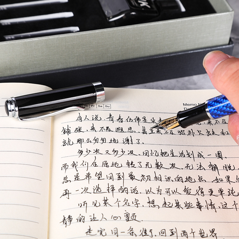 Business Office Pen Ink Sac Ink Dual-Use Pen Kit Can Be Customized Gift Logo Metallic Pen Ball Pen