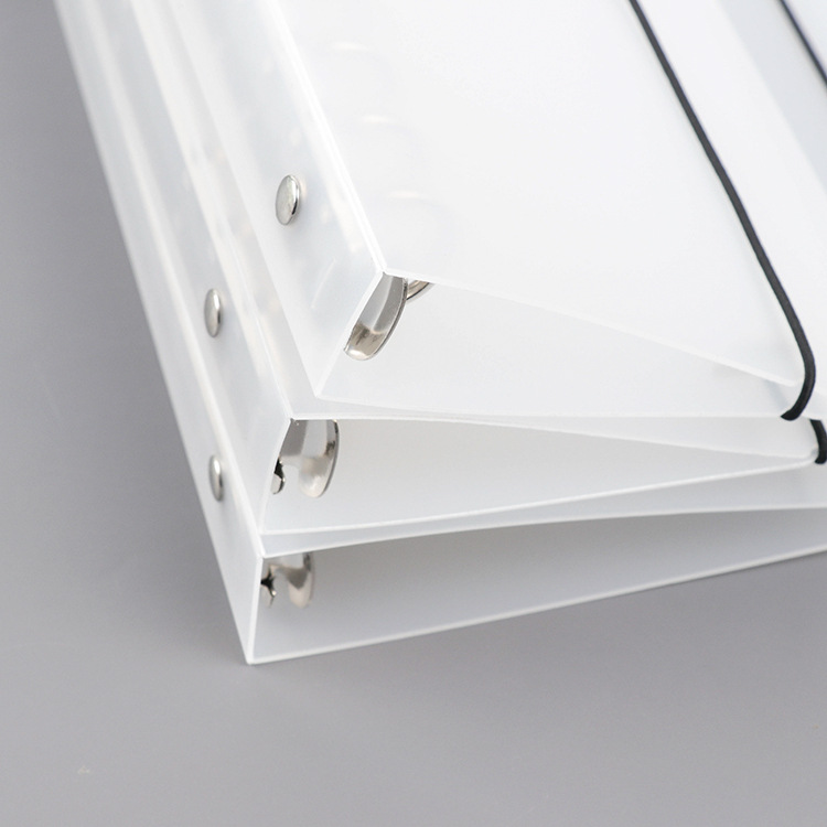 Frosted Translucent Pp Strap Loose-Leaf Binder Shell 6 Holes Loose Spiral Notebook Journal Book Notepad