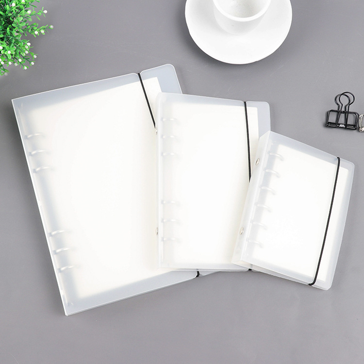 Frosted Translucent Pp Strap Loose-Leaf Binder Shell 6 Holes Loose Spiral Notebook Journal Book Notepad