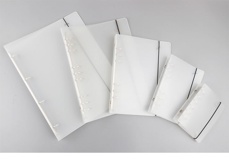 Frosted Translucent Pp Strap Loose-Leaf Binder Shell 6 Holes Loose Spiral Notebook Journal Book Notepad