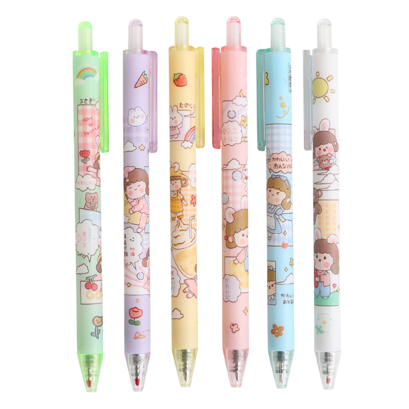 Japanese Gel Pen Ins Cute Quick-Drying Black Press Signature Ball Pen Ballpoint Pen Good-looking Stationery for Students