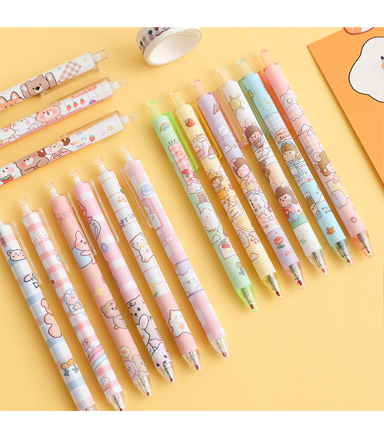 Japanese Gel Pen Ins Cute Quick-Drying Black Press Signature Ball Pen Ballpoint Pen Good-looking Stationery for Students Japanese Gel Pen Ins Cute Quick-Drying Black Press Signature Ball Pen Ballpoint Pen Good-looking Stationery for Students