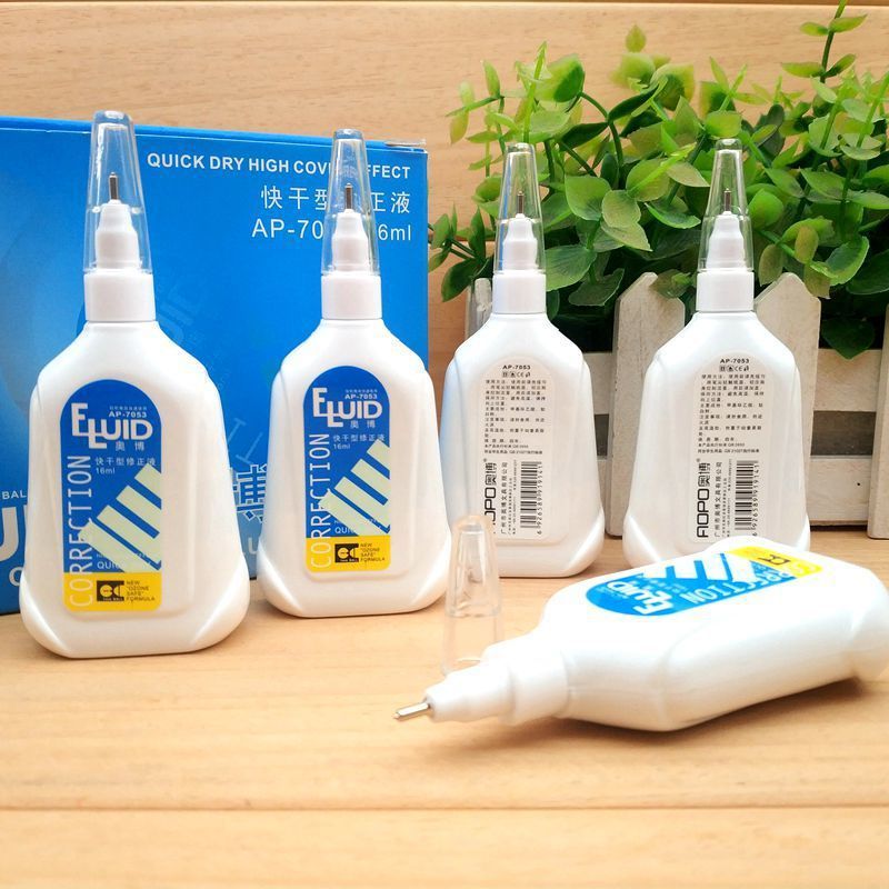 Correction Fluid Non-Toxic Quick-Drying Office Correction Fluid Pupils&#039; Stationery Seamless Correction Correction Fluid Free Shipping 12 Pieces