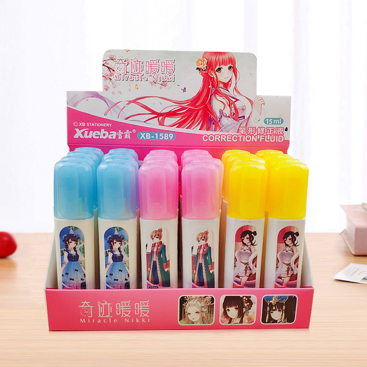 Factory Direct Sales Cartoon Style 12ml Pen Line Correction Fluid Student Affordable Special Offer Correction Fluid Correction Fluid Wholesale