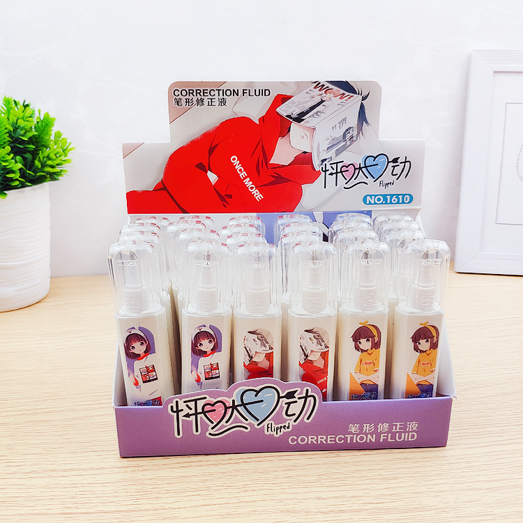 Factory Direct Sales Cartoon Style 12ml Pen Line Correction Fluid Student Affordable Special Offer Correction Fluid Correction Fluid Wholesale