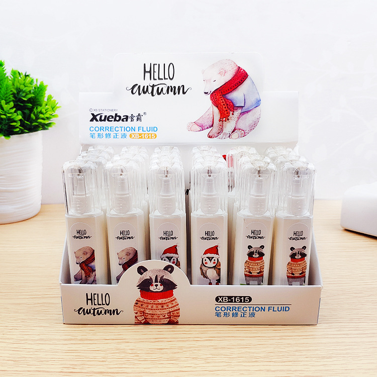 Factory Direct Sales Cartoon Style 12ml Pen Line Correction Fluid Student Affordable Special Offer Correction Fluid Correction Fluid Wholesale