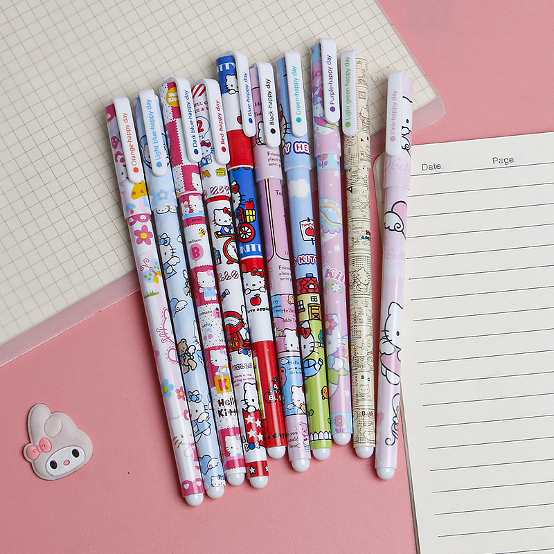 Korean Stationery Color Gel Pen Creative Learning Office Supplies Cute Ball Pen Package Ten Color Gel Pen