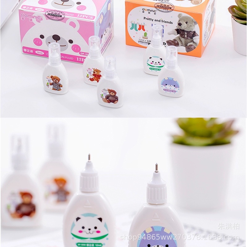 Domini 12ml Correction Fluid Tilta Correction Fluid Student Office Correction Fluid Cartoon Correction Fluid Stationery Wholesale