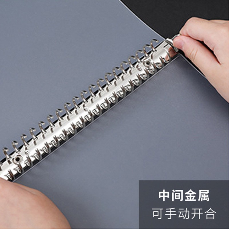 Printable Logo Plastic Transparent Folder B5 Loose Spiral Notebook Shell Office A4 Metal Replaceable Core Loose-Leaf Binder