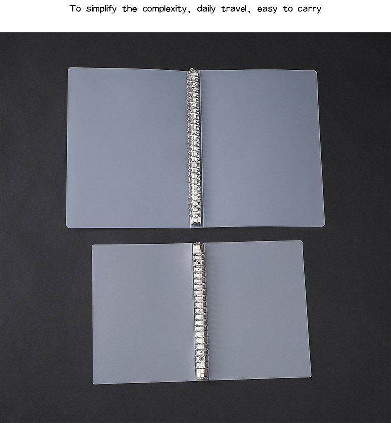 Printable Logo Plastic Transparent Folder B5 Loose Spiral Notebook Shell Office A4 Metal Replaceable Core Loose-Leaf Binder Printable Logo Plastic Transparent Folder B5 Loose Spiral Notebook Shell Office A4 Metal Replaceable Core Loose-Leaf Binder