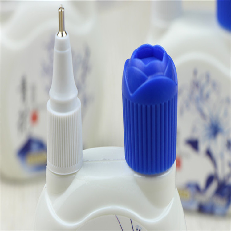 New Cartoon Cute Fresh Pattern Korean Stationery Environmental Protection Steel Head Quick-Drying Correction Fluid Dual-Use Correction Correction Fluid