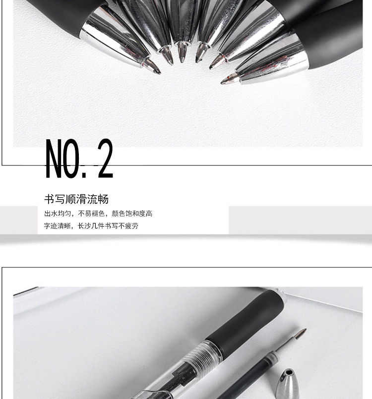 Press Large Capacity 0.5mm Bullet Gel Pen Pressing Pen Ball Pen Gel Pen Exam Office Pressing Pen
