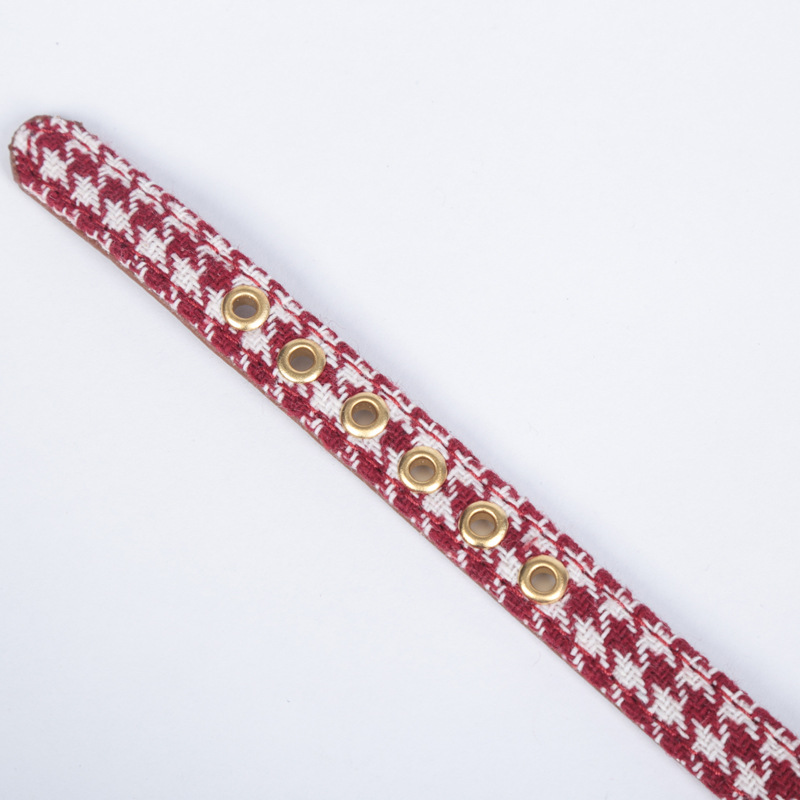 Factory Direct Supply Pet Collar Spot Houndstooth Bow Handle Triangular Binder Set Bell Collar Customization