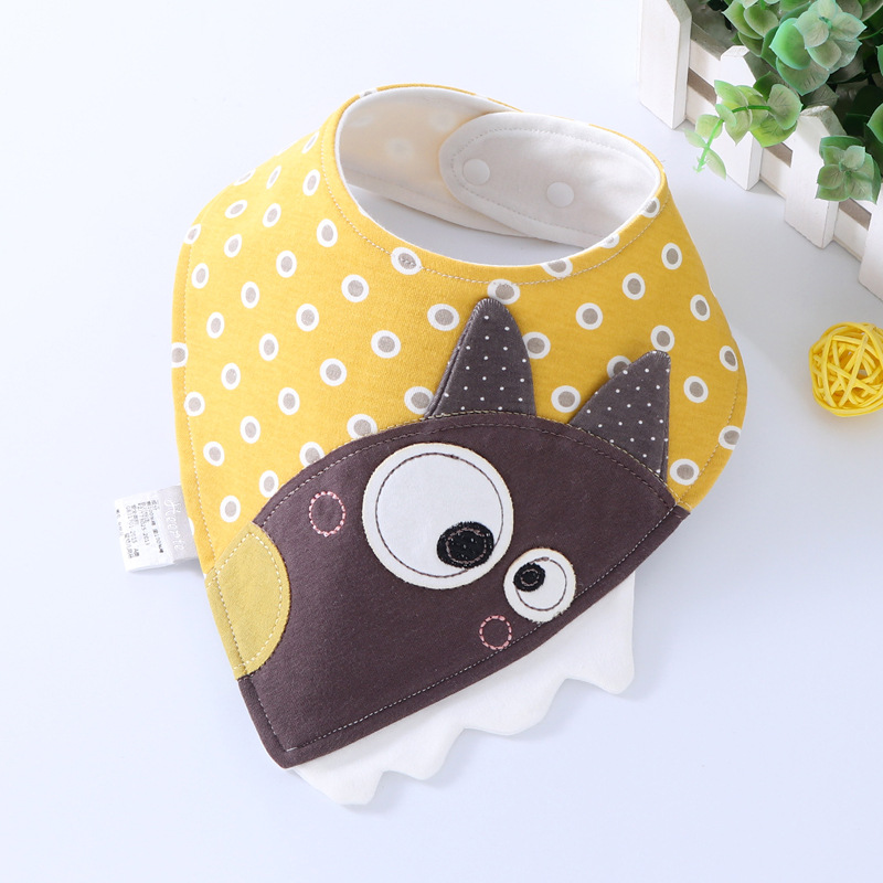 Heer Special Spring New Model Cartoon Three-dimensional Embroidered Triangular Binder Baby Cotton Pinafore Heer Special Spring New Model Cartoon Three-dimensional Embroidered Triangular Binder Baby Cotton Pinafore