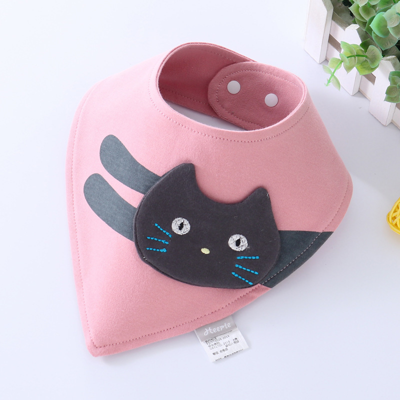 Heer Special Spring New Model Cartoon Three-dimensional Embroidered Triangular Binder Baby Cotton Pinafore Heer Special Spring New Model Cartoon Three-dimensional Embroidered Triangular Binder Baby Cotton Pinafore