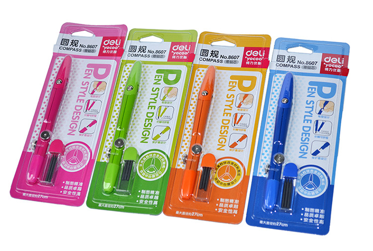 Deli 8607 Pencil Refill Compasses Colorful Drawing Compasses/Survey Instrument All Metal Easy to Carry Deli 8607 Pencil Refill Compasses Colorful Drawing Compasses/Survey Instrument All Metal Easy to Carry