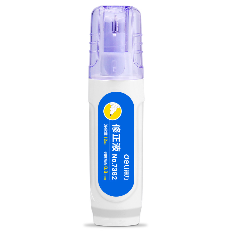Deli 7382 Correction Correction Correction Correction Fluid Students Use White Seamless Quick-Drying Picture to Change Wholesale Large Capacity