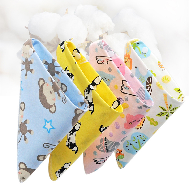Baby Saliva Towel Pure Cotton Baby Triangular Binder Double-Layer Adjustable Snap Button Newborn Bib Pocket Scarf