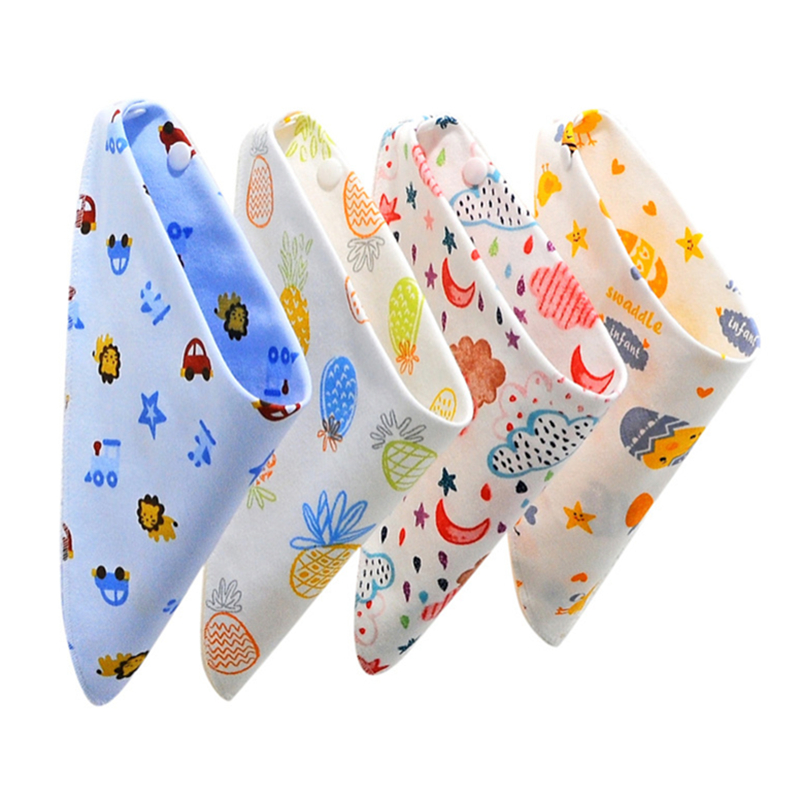 Baby Saliva Towel Pure Cotton Baby Triangular Binder Double-Layer Adjustable Snap Button Newborn Bib Pocket Scarf