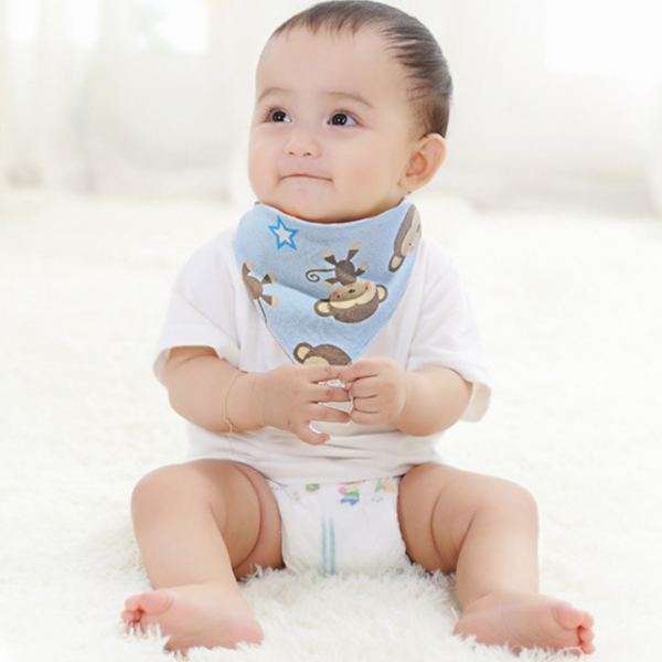Baby Saliva Towel Pure Cotton Baby Triangular Binder Double-Layer Adjustable Snap Button Newborn Bib Pocket Scarf