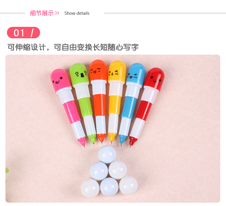 Cartoon Pill Plastic Ball-Pen Retractable Advertising Marker Korean Creative Stationery Student School Supplies Cute Cartoon Pill Plastic Ball-Pen Retractable Advertising Marker Korean Creative Stationery Student School Supplies Cute