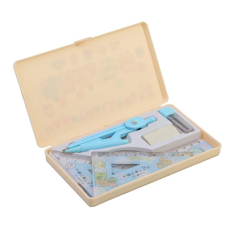 Kimetsu No Yaiba Tanjirou Ni Beans Student Compasses Ruler Set Refill 7-Piece Set Student Stationery Gift Kimetsu No Yaiba Tanjirou Ni Beans Student Compasses Ruler Set Refill 7-Piece Set Student Stationery Gift