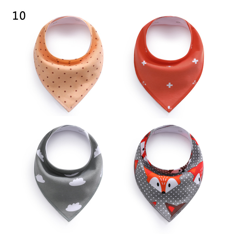 European and American Saliva Towel Children&#039;s Bib Baby Bib Fleece Cotton Triangular Binder Maternal and Infant Products 