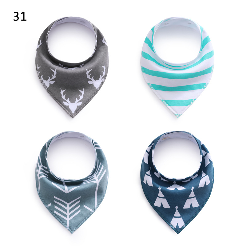 European and American Saliva Towel Children&#039;s Bib Baby Bib Fleece Cotton Triangular Binder Maternal and Infant Products 