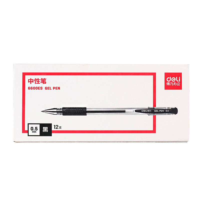 Deli Stationery 6600es Ball Pen 0.5mm Gel Pen Office 0.5 Carbon Pen Ball Pen Signature Pen Wholesale